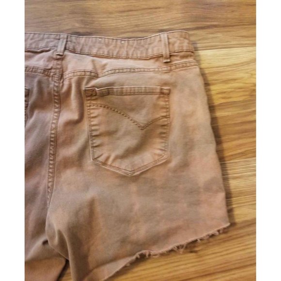 Custom Tie-dye Shorts Cutoffs Brown Shortie Short 14 Mid rise - Picture 6 of 6